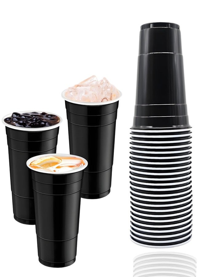 Yaure Joy 30 Pcs 16 oz Disposable Plastic Cups Bulk for Graduation Party Wedding Theme Party Birthday (Black) - Image 1