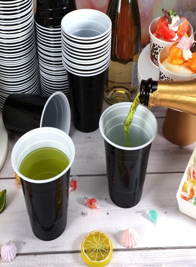 Yaure Joy 30 Pcs 16 oz Disposable Plastic Cups Bulk for Graduation Party Wedding Theme Party Birthday (Black) - Image 3