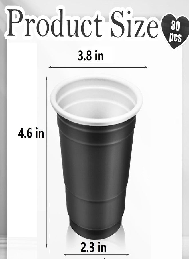 Yaure Joy 30 Pcs 16 oz Disposable Plastic Cups Bulk for Graduation Party Wedding Theme Party Birthday (Black) - Image 2