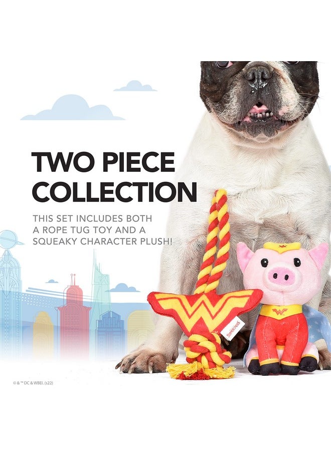 DC Comics DC Comics Super-Pets 6' Plush Figure Toy & Wonder Woman Logo Rope Pet Toys - 2 Piece Collection PB & Dog Toy Rope Tug Plus Plush  - Image 4