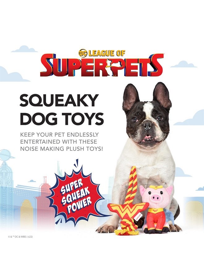 DC Comics DC Comics Super-Pets 6' Plush Figure Toy & Wonder Woman Logo Rope Pet Toys - 2 Piece Collection PB & Dog Toy Rope Tug Plus Plush  - Image 3