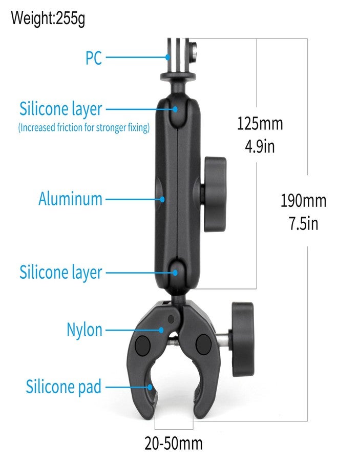 SOONSUN Super Clamp Mount with Dual 360° Ball Heads & Phone Holder, Heavy-Duty Camera Clamp Mount for GoPro Hero 13 12 11 10 9, Insta360, DJI Osmo, DSLR, Smartphones & Action Camera - Image 2