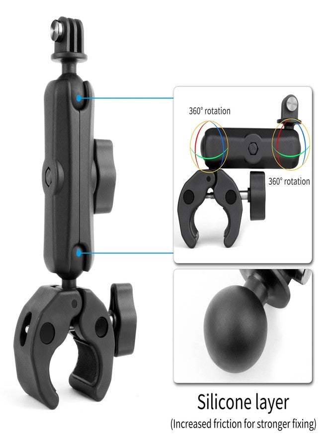 SOONSUN Super Clamp Mount with Dual 360° Ball Heads & Phone Holder, Heavy-Duty Camera Clamp Mount for GoPro Hero 13 12 11 10 9, Insta360, DJI Osmo, DSLR, Smartphones & Action Camera - Image 3