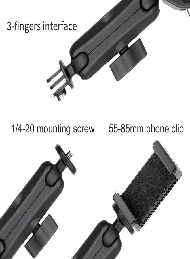 SOONSUN Super Clamp Mount with Dual 360° Ball Heads & Phone Holder, Heavy-Duty Camera Clamp Mount for GoPro Hero 13 12 11 10 9, Insta360, DJI Osmo, DSLR, Smartphones & Action Camera - Image 5