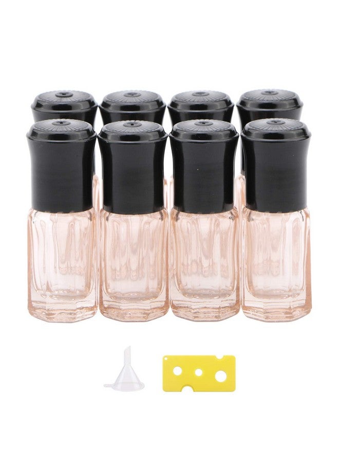 NewZoll Essential Oil Roller Bottles8Pcs 3Ml Rollon Bottles With Opener Funnelmini Glass Massage Roller Bottles Roll On Vials For Perfume Lip Balms Aromatherapylight Pink  - Image 1
