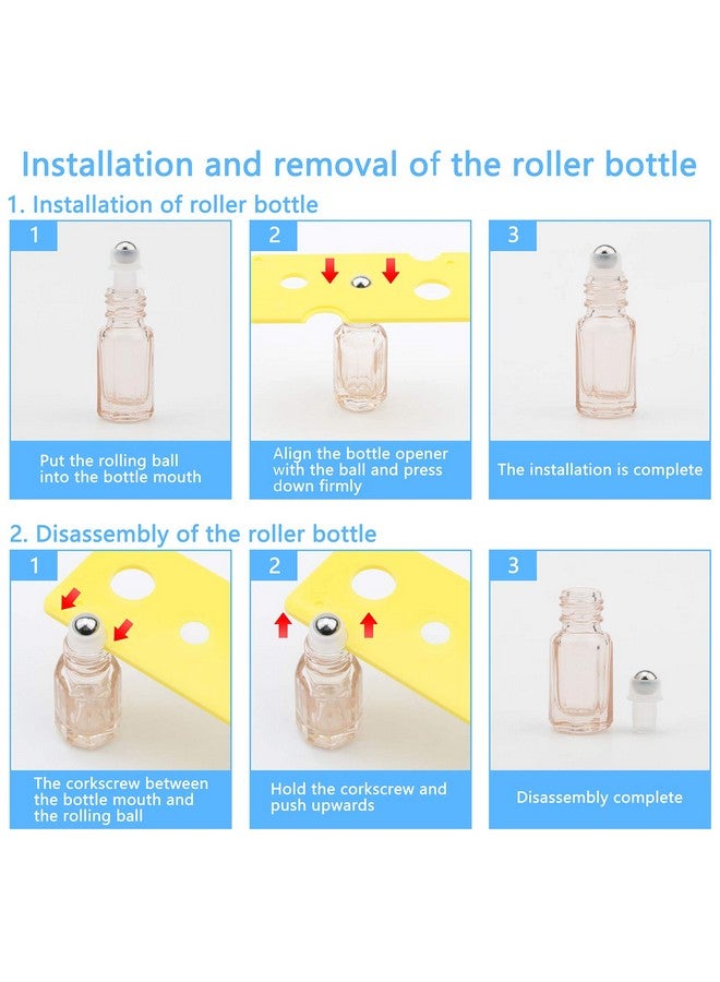 NewZoll Essential Oil Roller Bottles8Pcs 3Ml Rollon Bottles With Opener Funnelmini Glass Massage Roller Bottles Roll On Vials For Perfume Lip Balms Aromatherapylight Pink  - Image 5