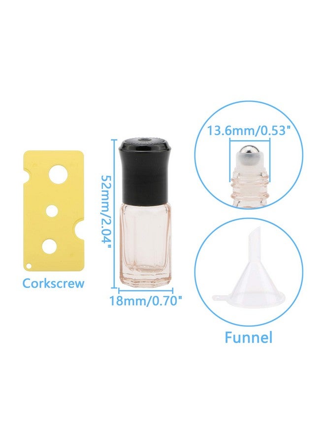 NewZoll Essential Oil Roller Bottles8Pcs 3Ml Rollon Bottles With Opener Funnelmini Glass Massage Roller Bottles Roll On Vials For Perfume Lip Balms Aromatherapylight Pink  - Image 3