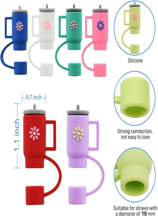 TREXEE 3PCS Silicone Straw Covers Cap with Tumbler 10mm Cute Tumbler Straw Toppers for Tumblers, Dust-Proof Drinking Straw Caps for Reusable Straws Tips Lids (Black/Grey/Blue) - Image 3