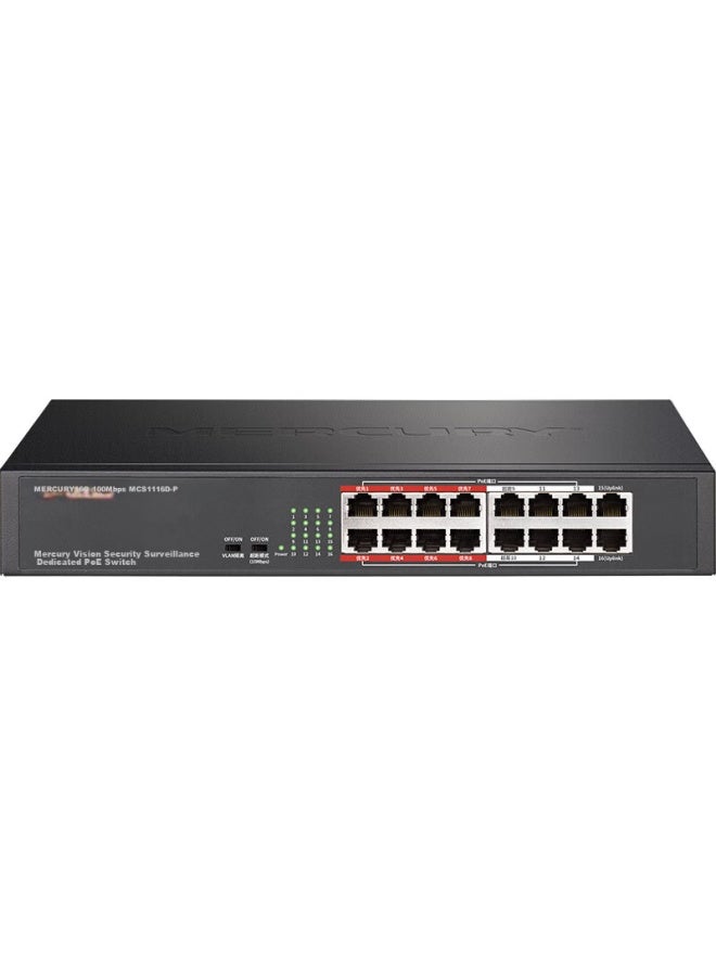 Mercury 16-port 100mbps Poe Switch Mcs1116d-p - Image 1
