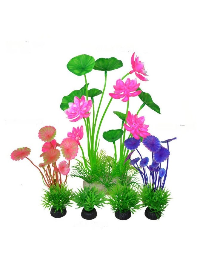 Artificial Aquarium Plants Decor, Fish Tank Artificial Plastic Plants, Emulational Plants for Home Office Fish Tank Aquarium Decorations Combo Set 18