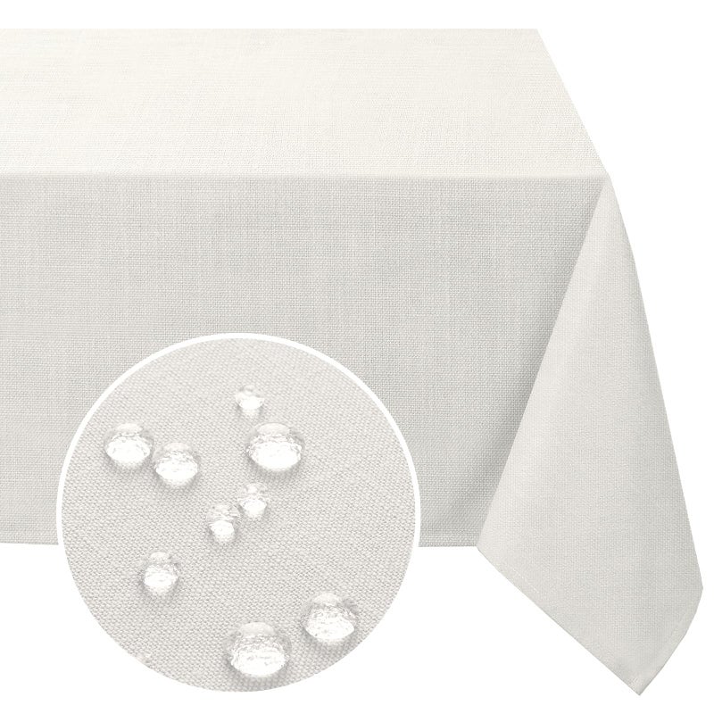 FantasDecor Square Tablecloth Table Clothes for Square Tables Wrinkle Resistant and Waterproof Washable Linen Fabric Cover for Dining Room and Outdoor Use Ivory 60 x 60 Inch
