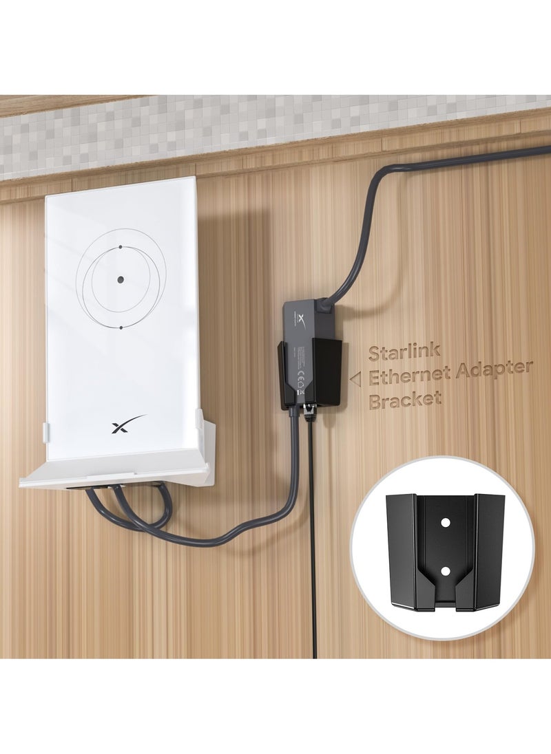 Excefore - Internet Kit , Mounting Kit for Starlink, Ethernet Adapter Mount for Starlink, ABS Stability Mounting Kit for Starlink Internet Satellite Brackets (Black) - Image 1