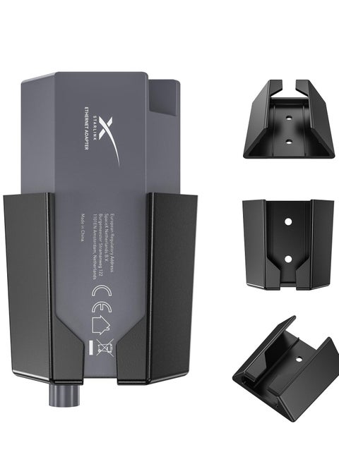 Internet Kit , Mounting Kit for Starlink, Ethernet Adapter Mount for Starlink, ABS Stability Mounting Kit for Starlink Internet Satellite Brackets (Black)