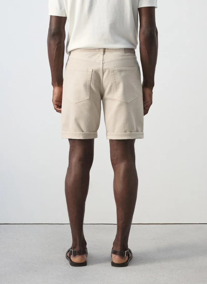 Mango Man Slim-Fit Denim Bermuda Shorts