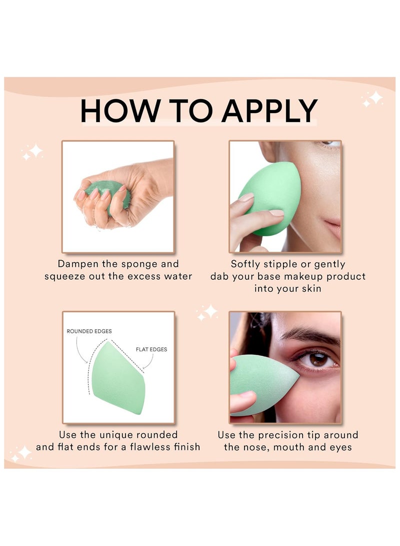 SUGAR POP Dab and Blend Beauty Makeup Sponge Latex Free Unique Shape Precise Edges Reusable and washable - Image 5