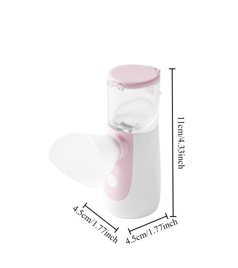 White-Pink Rechargeable 2-In-1 Eye Moisturizer Handheld Facial Steamer Hydrates Deeply Cleanses Pores Relieves Dryness And Fatigue For Office And Computer Workers - Image 5