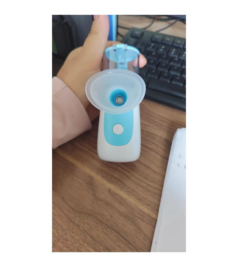 White-Pink Rechargeable 2-In-1 Eye Moisturizer Handheld Facial Steamer Hydrates Deeply Cleanses Pores Relieves Dryness And Fatigue For Office And Computer Workers - Image 4