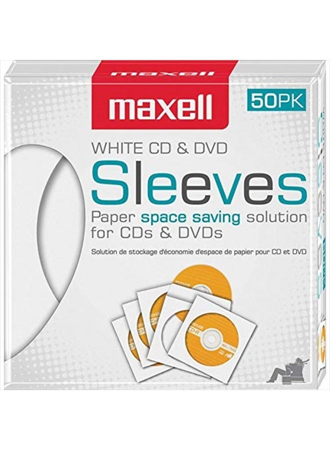 Maxell 190135 Protective Thin Clear Plastic Easy Storage CD & DVD Sleeves White 50 Pack (Paper) - Image 5