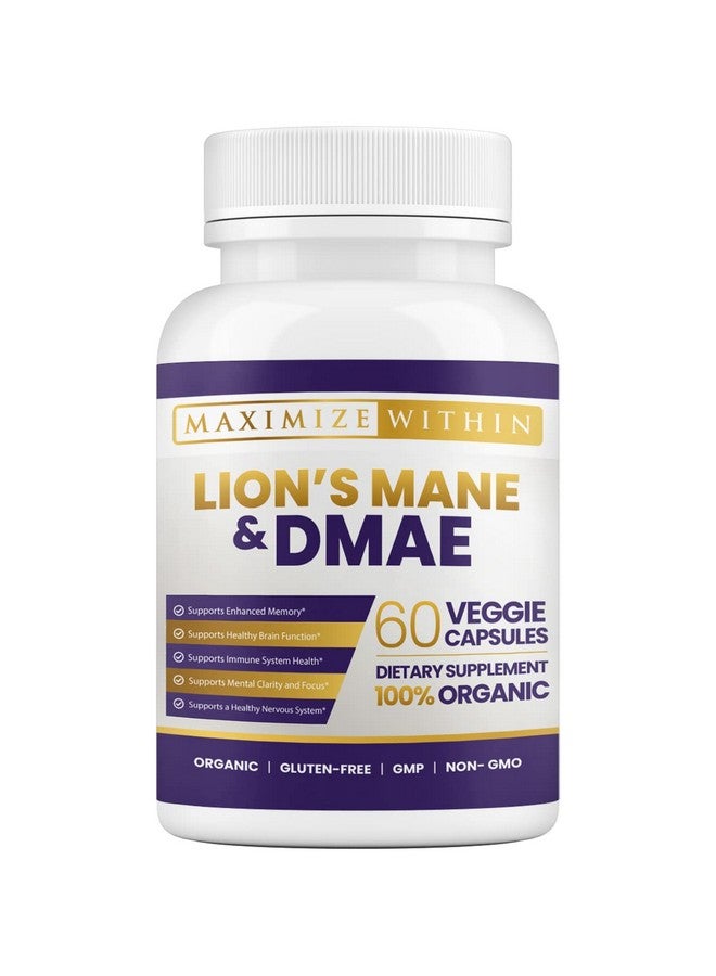 Maximum Slim Maximize Within Lion Mane & Dmae Supports Memory Mental Clarity And Focus 60Ct - Image 2