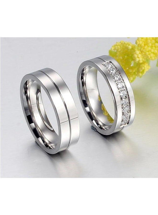 أوشن الفولاذ المقاوم للصدأ خاتم العشاق ، والطلاء بالكهرباء ، مزينة مكعب زركونيا الماس ، والأزياء الكلاسيكية ، ومناسبة لعشاق الهدايا - Image 3