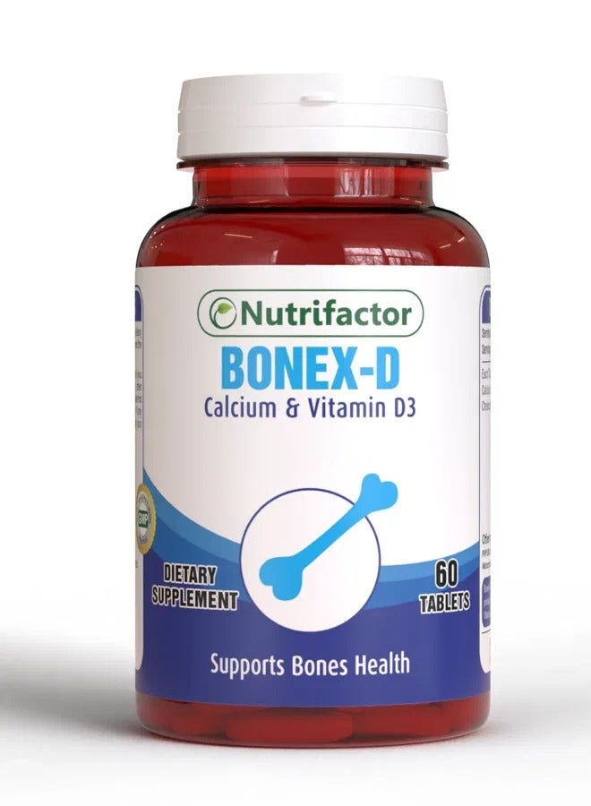 Nutrifactor Bonex-D Calcium & Vitamin D3 400 IU | Dietary Supplement for Bone Health, Immune Support, Strong Teeth, Healthy Muscle Function &  Mood Boost - 30 Tablets  - Image 3