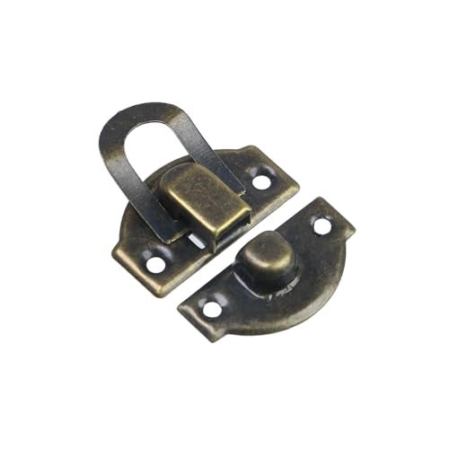 Geesatis 20 PCS Antique Bronze Hasp Latch, 1.1"x1" Jewelry Box Lock with Screws, Vintage Cabinet Clasp for Wood Box, Chest, Diary, Craft DIY - Image 5