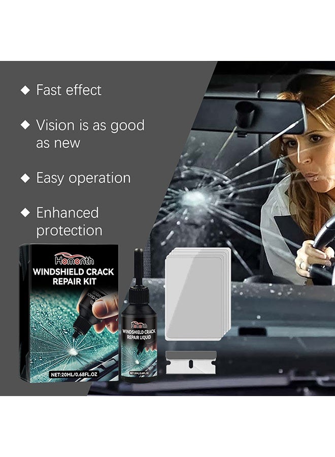Homonth Windshield Crack Repair Kit, 2025 Upgrade Car Windshield Crack Repair Kit, Glass Repair Liquid For Cracks And Chips, Rock Chip Repair Kit For Fix Windows, Mirrors, Glasses, All Crack Types, Automotive Windscreen Tool For Fixing Chips,20ml - Image 5