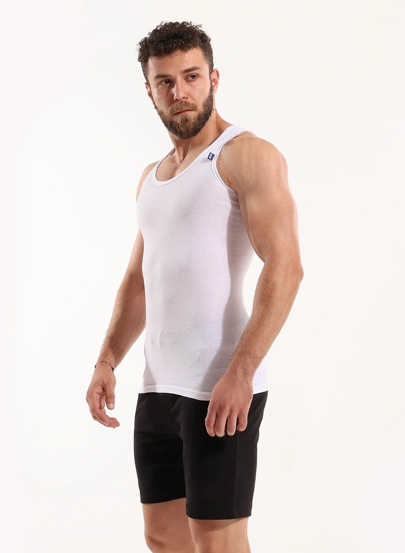 COTTONIL Derby Men Sleeveless Undershirt White (100% Cotton) Bundle of 3 White Undershirts  - Image 2