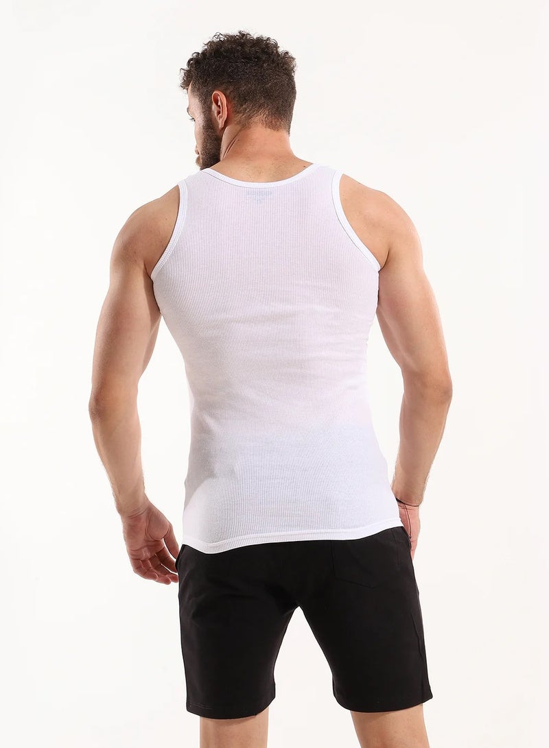 COTTONIL Derby Men Sleeveless Undershirt White (100% Cotton) Bundle of 3 White Undershirts  - Image 3