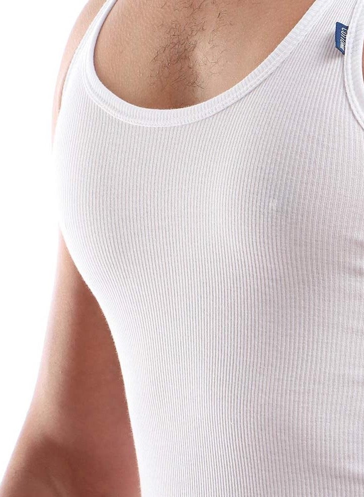 COTTONIL Derby Men Sleeveless Undershirt White (100% Cotton) Bundle of 3 White Undershirts  - Image 4