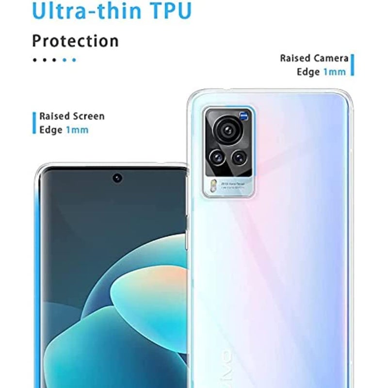 Nishtech غطاء خلفي شفاف هجين ناعم رفيع مضاد للغبار مع حماية الكاميرا لهاتف Vivo X60 Pro 5G / X60 5G - Image 4