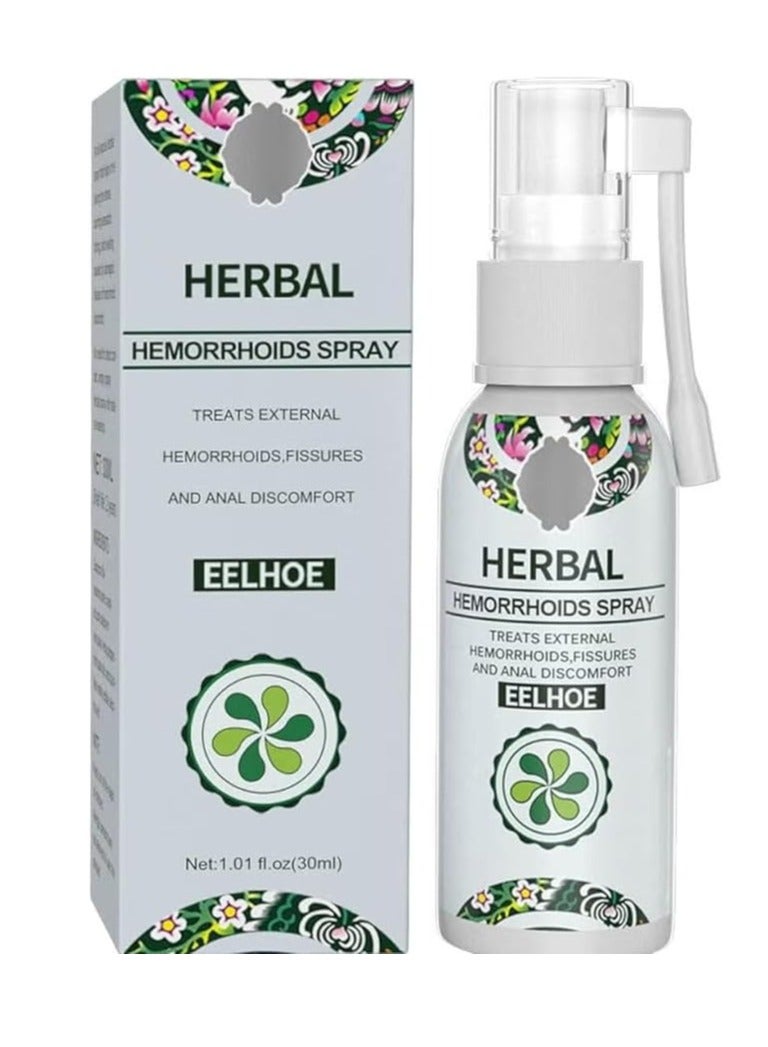 EELHOE بخاخ إيلهو للأعشاب للبواسير - تخفيف مهدئ بمكونات طبيعية - تركيبة سريعة المفعول لعدم الراحة الناتجة عن البواسير - 30 مل - Image 1