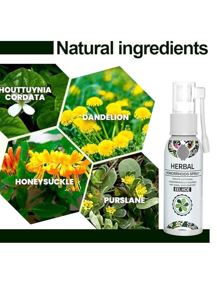 EELHOE بخاخ إيلهو للأعشاب للبواسير - تخفيف مهدئ بمكونات طبيعية - تركيبة سريعة المفعول لعدم الراحة الناتجة عن البواسير - 30 مل - Image 3