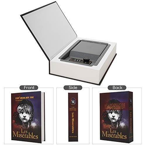 PACOLO Real Paper Transfer Book Safe, Hollow with Secret Hidden Compartment, Combination Lock, 8.7"×6"×2" (Les Miserables-Combination) - Image 3
