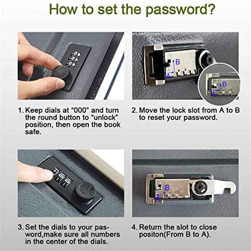 PACOLO Real Paper Transfer Book Safe, Hollow with Secret Hidden Compartment, Combination Lock, 8.7"×6"×2" (Les Miserables-Combination) - Image 5