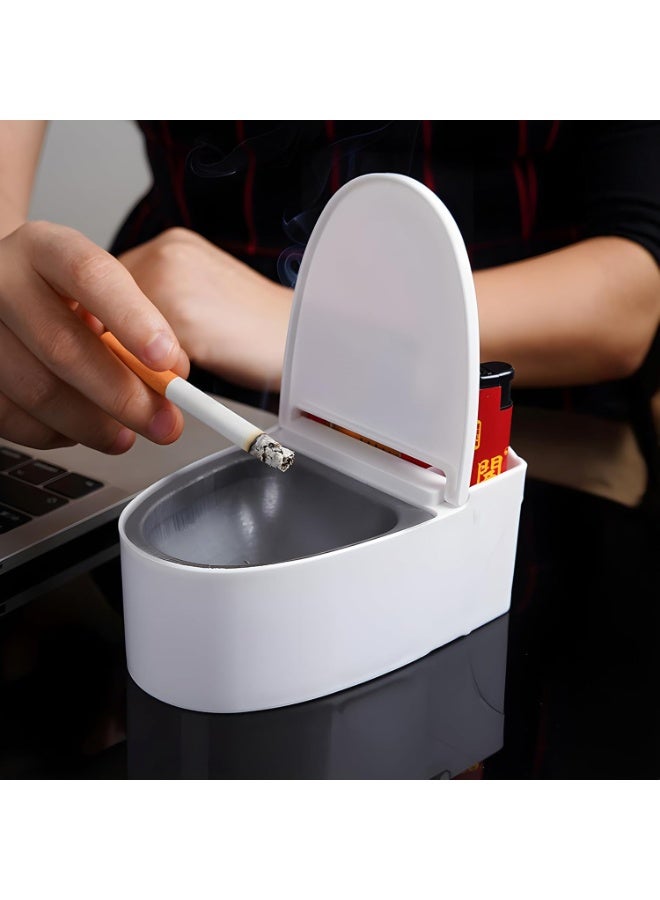 Toilet-Shaped Wall-Mounted Plastic Ashtray – Creative Bathroom Decor & Storage, Novelty Toilet Design for Cigarettes, Small Items, or Accessories – Fun Home or Office Accent - Image 4