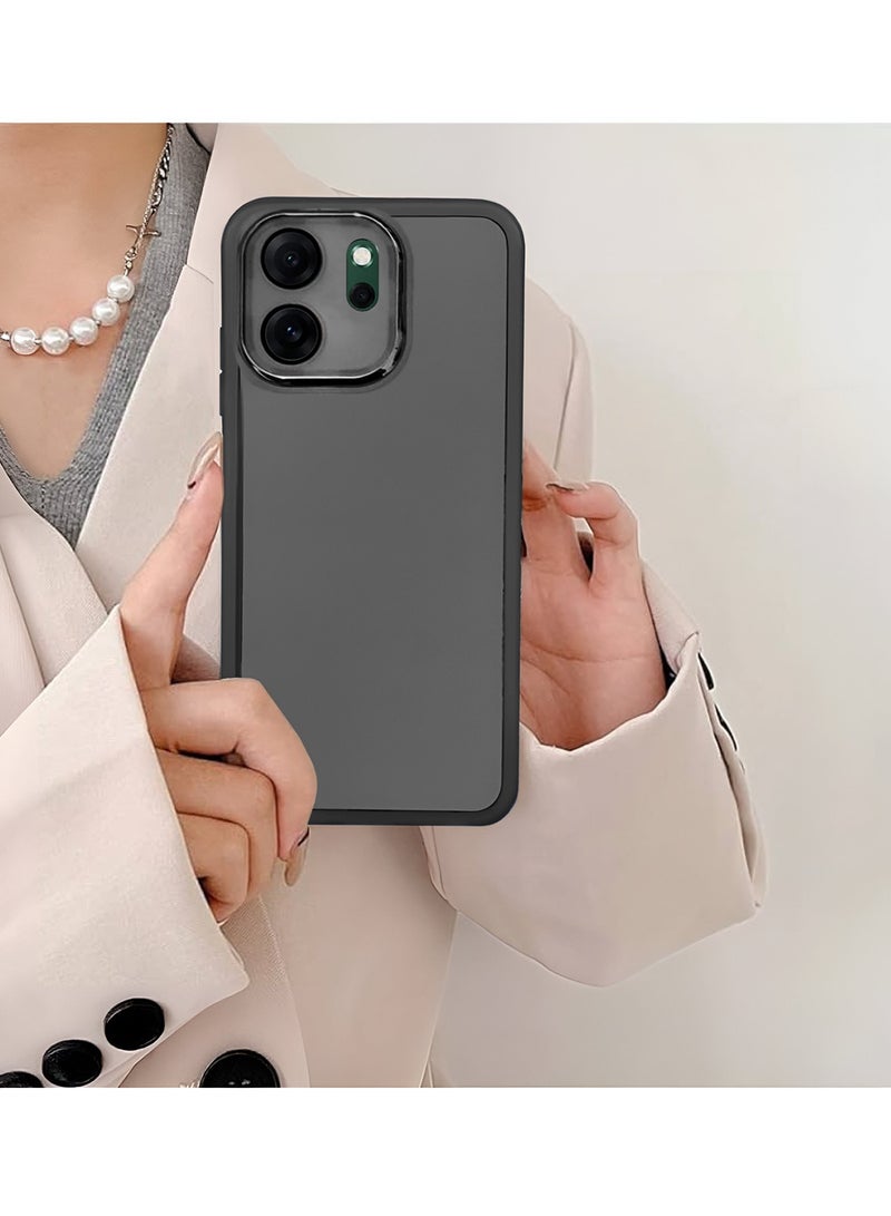 دبليو تيك غطاء خلفي أنيق مزود بحماية عدسة كاميرا من السيليكون الشفاف الناعم ultra Thin مصمم لهاتف Oppo Reno14 F 5G 2025 - أسود - Image 4