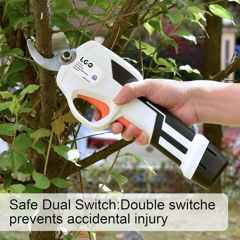 ligo Cordless Pruning Shears for Thick Stems | 7.2V Fast-Charging Battery Trims 0.98" Branches | Safety Lock & Non-Slip Handle | Rose/Bush/Shrub Trimmer, with Removable Battery - Image 4