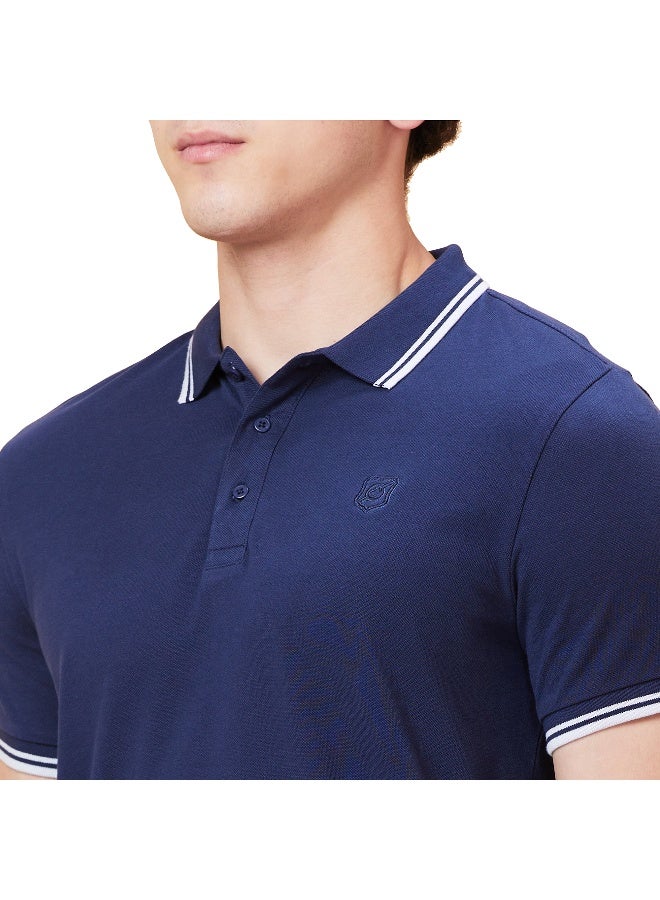 Being Human Mens Navy Polo Collar Short Sleeve Polo T-Shirt - Image 5