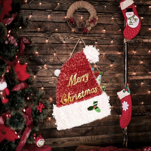ProKart Premium Sequins White/Red Santa Claus Hat Mary Christmas for Adults Kids, Christmas Hat for Party (Mary Christmas Hat) - Image 3