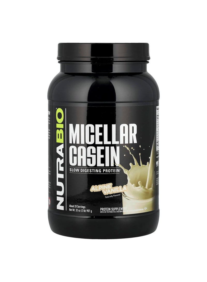 NutraBio Micellar Casein, Alpine Vanilla , 2 lb (907 g)