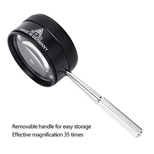 Hilitand Identification Magnifying Glass, 10X x 50mm Metal Magnifying Glass for Identifying Jewelry Stamps - Image 3