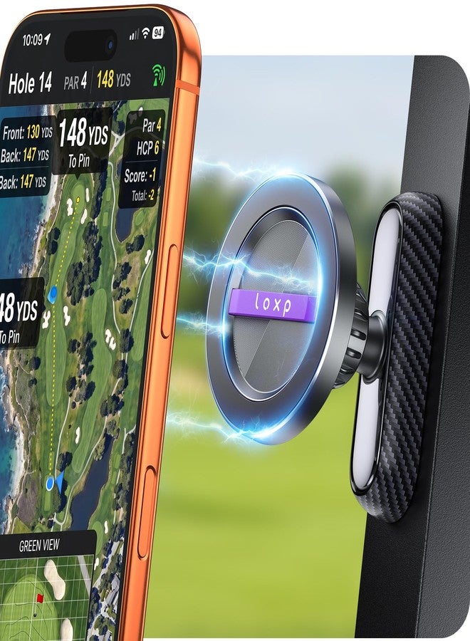 LOXP Upgrade Magnetic Golf Cart Phone Holder, Unique Golf Accessories Gifts for Men Golfers Dad Father Husband Him, 360 Rotation Golf Cart Phone Mount Fits EZGO, Club Car, Yamaha - Image 1