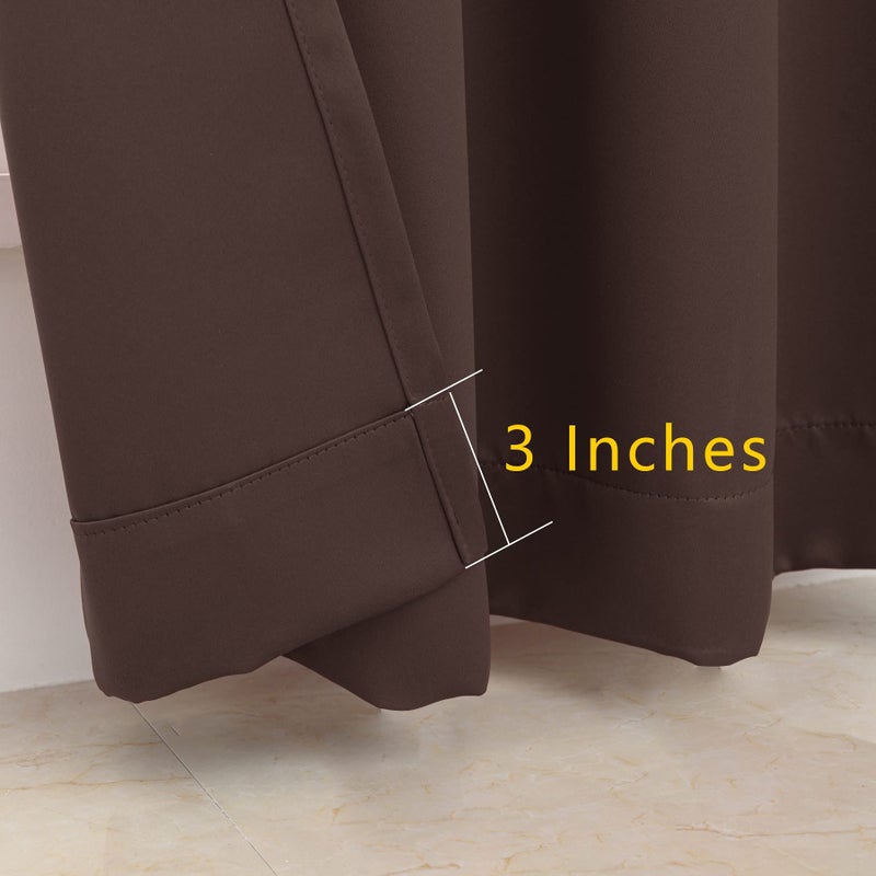 Pickluc Grommet Blackout Curtains 96 Inches Long 2 Panels, Light Blocking Window Drapes for Living Room, Thermal Insulated, Noise Reduction, Chocolate Brown, 52" Wide x 96" Length - Image 4