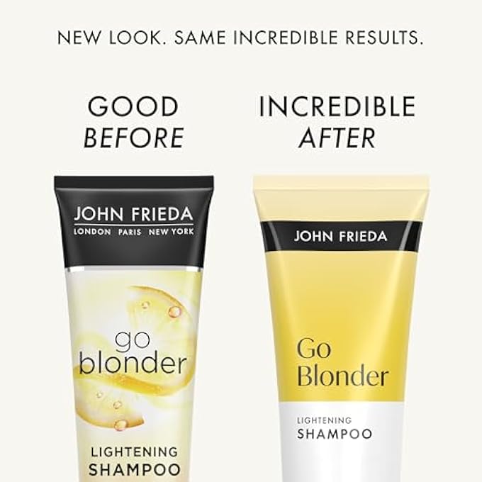 John Frieda GO BLONDER LIGHTENING SHAMPOO FOR BLONDE COLOR-TREATED HAIR, PARABEN FREE, PHTHALATE FREE, SILICONE FREE, AMMONIA FREE, CRUELTY FREE, VEGAN FRIENDLY BLONDE SHAMPOO 8.3 OZ BOTTLE - Image 3