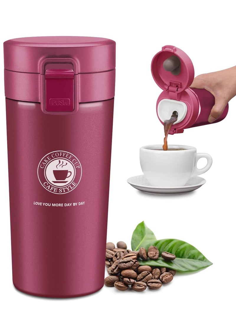 مج حراري مصنوع من الستانلس ستيل وردي  380ملليلتر - Image 1