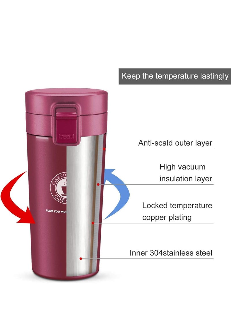 مج حراري مصنوع من الستانلس ستيل وردي  380ملليلتر - Image 4