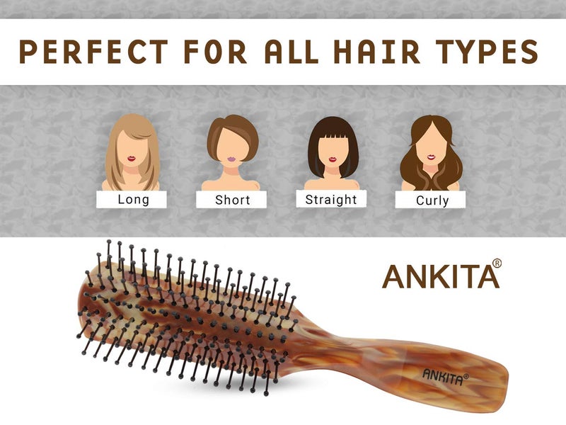 ANKITA All-Purpose Hair Brush with Nylon Bristle, Multicolor - Image 4