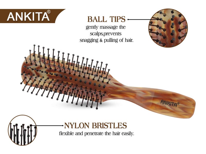ANKITA All-Purpose Hair Brush with Nylon Bristle, Multicolor - Image 3