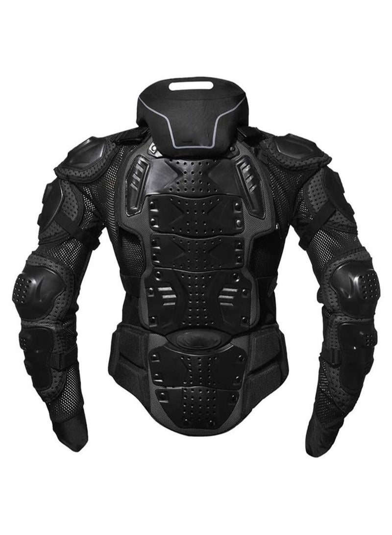 NANAO Adult Motorcycle Protective Jacket Armor Protector Removable Racing Jacket Motocross Spine Chest Motocross Protective Shirt 2XL(Black) - Image 2